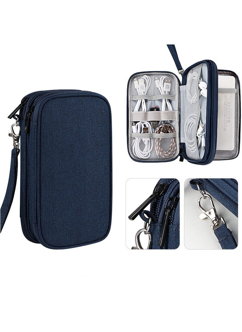 MIXDE Electronic Accessories Bag,3-Layer Waterproof Travel Cable Organizer Bag With Hanging Rope And Zipper,For Cord,Charger,SD Card,Flash Drive  - Image 1