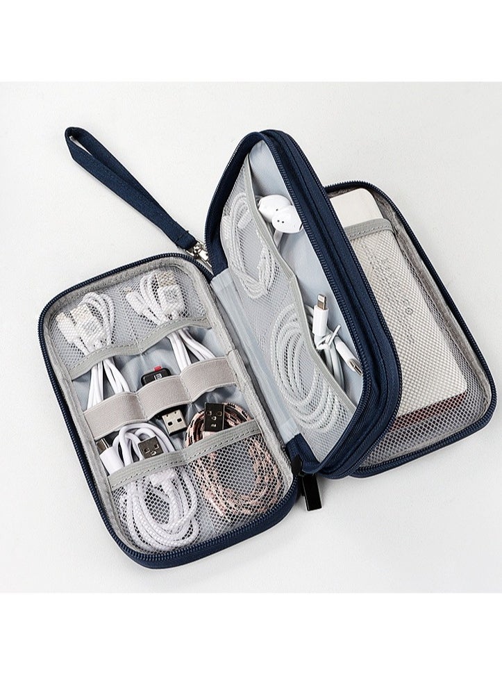 MIXDE Electronic Accessories Bag,3-Layer Waterproof Travel Cable Organizer Bag With Hanging Rope And Zipper,For Cord,Charger,SD Card,Flash Drive  - Image 2