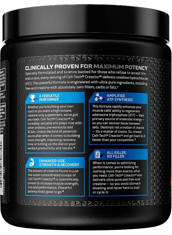 Cell Tech Creactor Creatine Hcl Free Acid 120 Servings