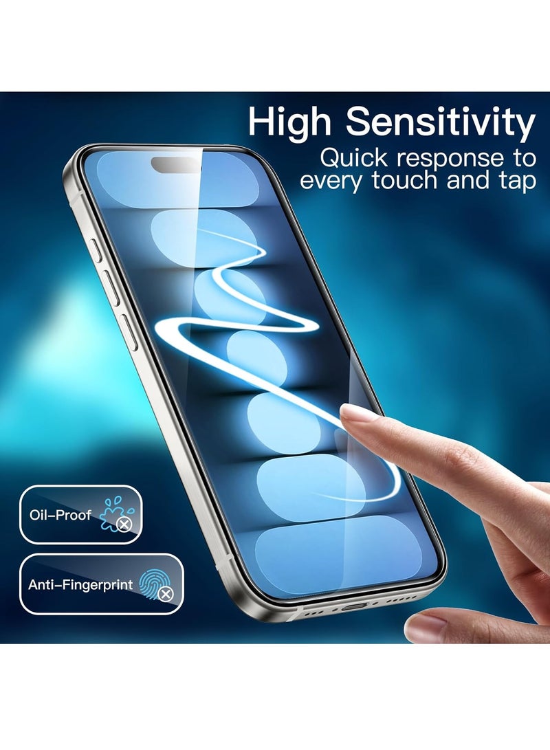 Jetech Screen Protector for iPhone 15 Pro 6.1 Inch Bubble Free Tempered Glass Film with Easy Installation Tool Case Friendly HD Clear 2 Pack - Image 5
