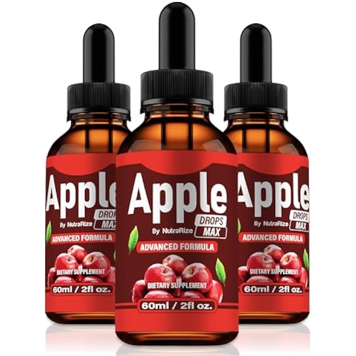 NutraRize (3 Pack) Apple Drops Max, Official AppleDrops Liquid Formula - Naturally Supports Healthy Circulation, Stable Levels and Energizes The Body, Official Apple Detox Gotas Review (90 Servings) - Image 1