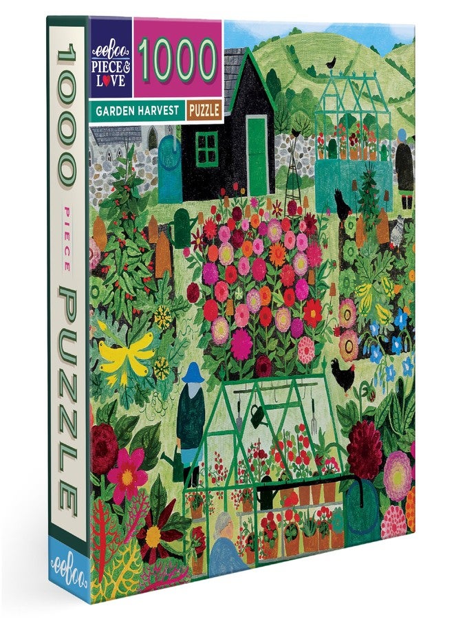 eeBoo Garden Harvest 1000 Piece Square Jigsaw Puzzle, 23" x 23" - Image 1