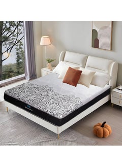 TRIVEX King Size Durable Bonnell Spring Mattress 33cm Thick Memory Foam 350 GSM Anti Microbial Fire Retardant Fabric Zoned Support For Spine Balance And Pressure Relief Mattress 180x200  - Image 1