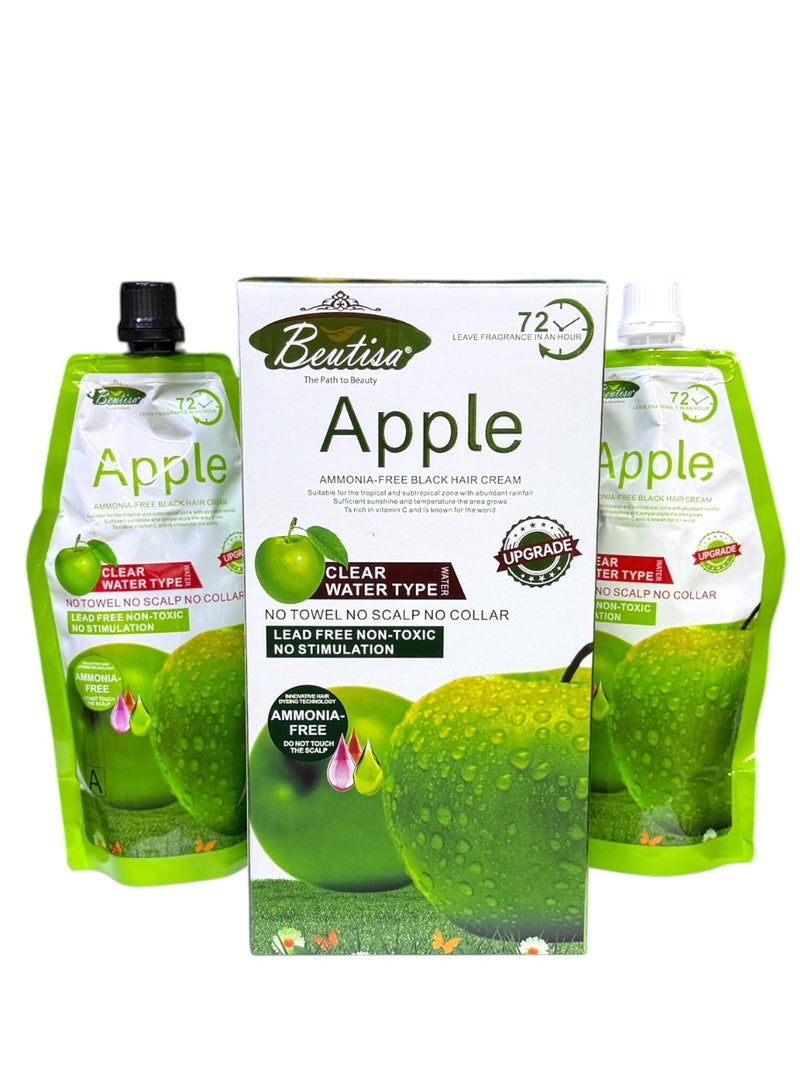 BEUTISA Apple Natural Ammonia Free Black Hair Color Cream 1000ml - Image 2