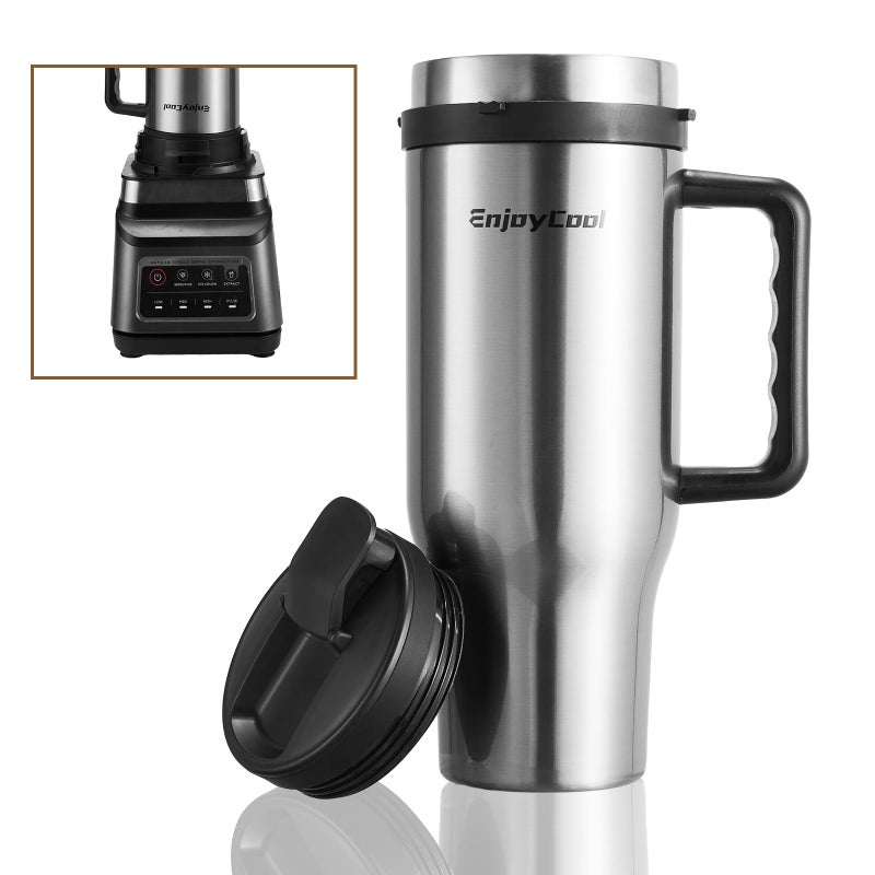 ENJOYCOOL 40oz Insulated Ninja Blender Cups Replacement with Lid,3-in-1 Insulated Stainless Steel Tumbler With Handle ,Smoothie Cup Holder Friendly,Compatible with Ninja BN751,BN401, BN801, SS101,SS151etc - Image 1