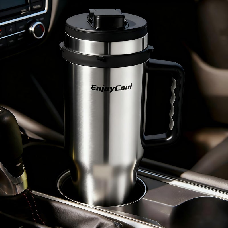 ENJOYCOOL 40oz Insulated Ninja Blender Cups Replacement with Lid,3-in-1 Insulated Stainless Steel Tumbler With Handle ,Smoothie Cup Holder Friendly,Compatible with Ninja BN751,BN401, BN801, SS101,SS151etc - Image 4