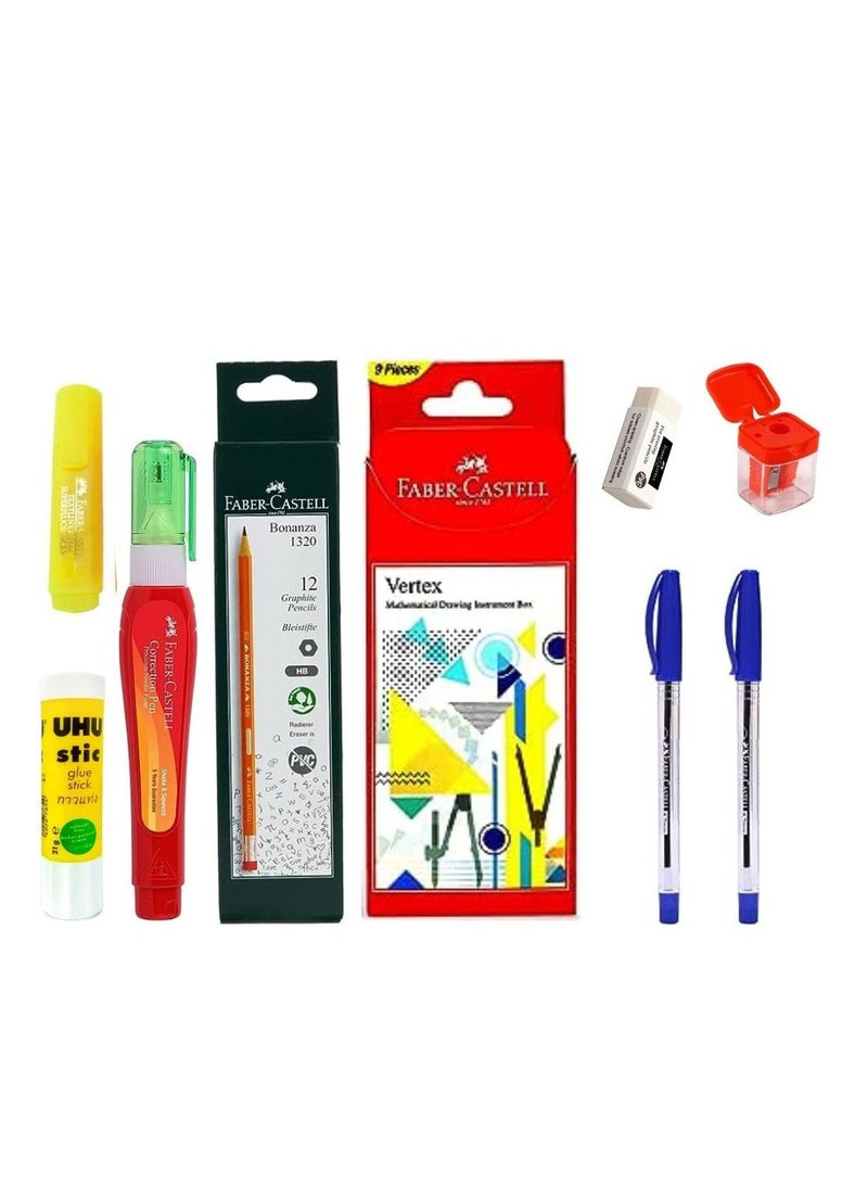 FABER-CASTELL طقم قرطاسية مدرسية مكون من 28 قطعة بألوان متنوعة - Image 3