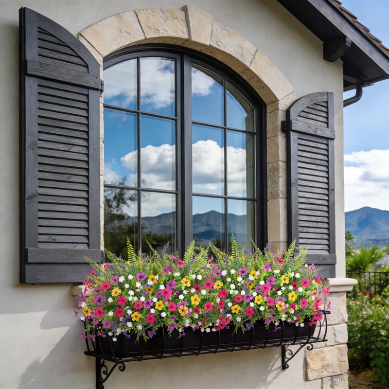ADXORA Artificial Fake Flowers for Outdoor Decoration 12 PCS Faux Silk Daisy Flowers for Outdoor Planters Fern Boxwood Monkey Grass UV Resistant for Outside Home Porch Patio Planter Decor - Image 5