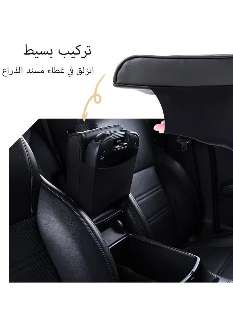 Generic Car Center Console heighten Cover, Leather Memory Foam Car Armrest Booster Pads, Leather Car Armrest Cover Protector, Suitable for Most Vehicles, SUVs, Trucks, Cars Black - Image 4