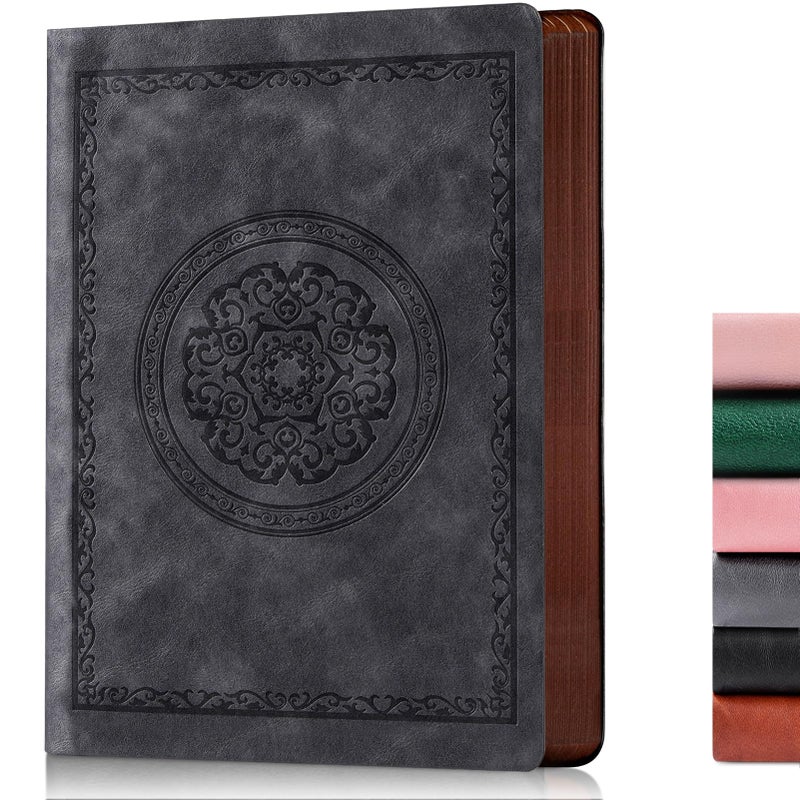 Fetinar 2026 Leather Vintage Journal Notebook,300 Pages,Leather Softcover Lined Journal Notebooks for Women Men,Notebook Journals for Writing Travel,Business,Office,7.1'' X 9.8'' - Image 1