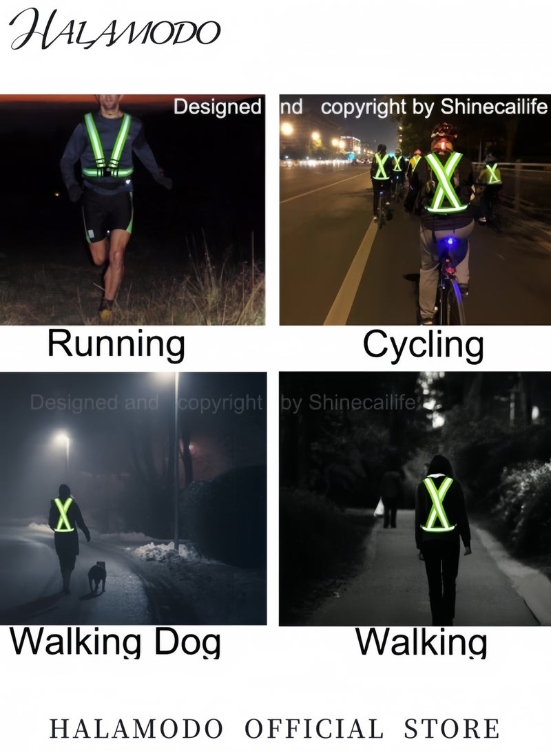 Halamodo Unisex Reflective Vest High Visibility Adjustable Safety Vest Lightweight Running Gear Reflective Vest for Night Cycling & Hiking & Jogging & Dog Walking - Image 5