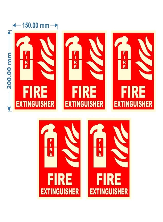 Being Safe - Fire Extinguisher Night Glow Signboard On PVC Sunboard 3 mm Size-200mm X 150mm (Pack of 05) - Image 1