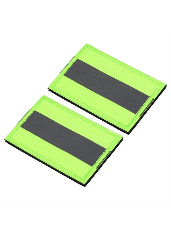 PATIKIL رقعة عاكسة 2x3 بوصة، 2 قطعة من مشبك وحلقة لتطبيقات السلامة للرياضيين في الليل، العاملين، المتنزهين، أخضر - Image 1