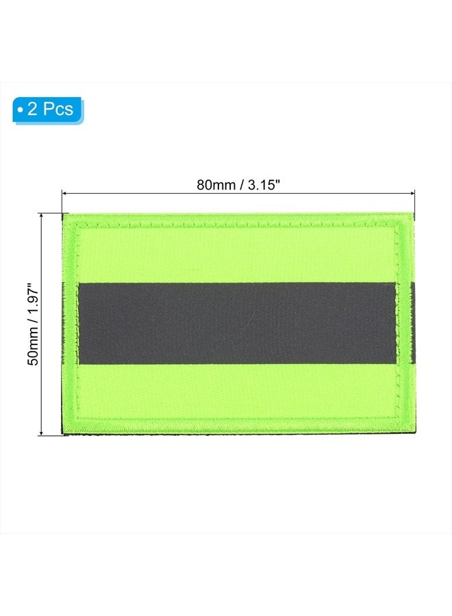 PATIKIL رقعة عاكسة 2x3 بوصة، 2 قطعة من مشبك وحلقة لتطبيقات السلامة للرياضيين في الليل، العاملين، المتنزهين، أخضر - Image 2