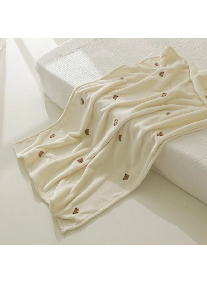 Tiger Cozy Micro Minky Embroidered Baby Bear Throw Blanket Warm Swaddle For Newborns Infants Toddlers - Image 3