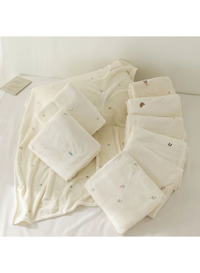 Tiger Cozy Micro Minky Embroidered Baby Bear Throw Blanket Warm Swaddle For Newborns Infants Toddlers - Image 1