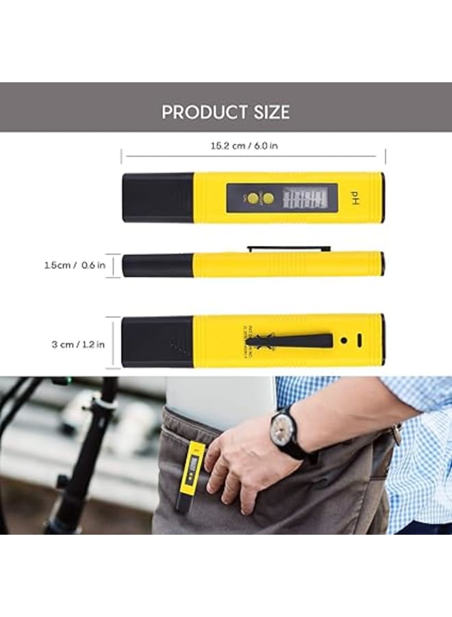 مقياس درجة الحموضة الرقمي ، قارئ اختبار درجة الحموضة الرقمي المحمول بدقة 0.01pH، اختبار مع نطاق قياس درجة الحموضة 0-14 مع ATC لمياه الشرب وأحواض السمك والزراعة المائية وحمامات السباحة - Image 4