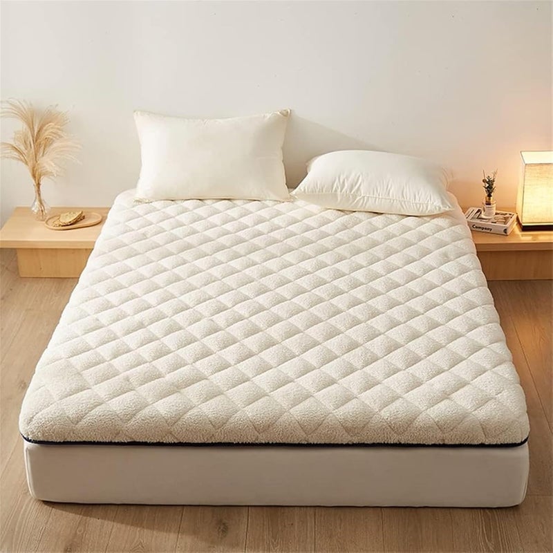 Japanese Futon Mattress,Tatami Mattress, with Breathable Bottom Tatami Mat Shikibuton Camping Mattress Portable Sleeping Pad Student Bed Mattress Topper,(White,120X190cm(47 * 74in)) - Image 2
