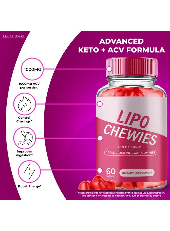 IDEAL PERFORMANCE Lipo Chewies Brazillian Gummies, Lipo Chewies Keto ACV Keto Supplement Gummies - Maximum Strength, All Natural Support Formula, Keto+ACV Advanced Formula, LipoChewies Keto Gummy Reviews (2 Pack) - Image 4
