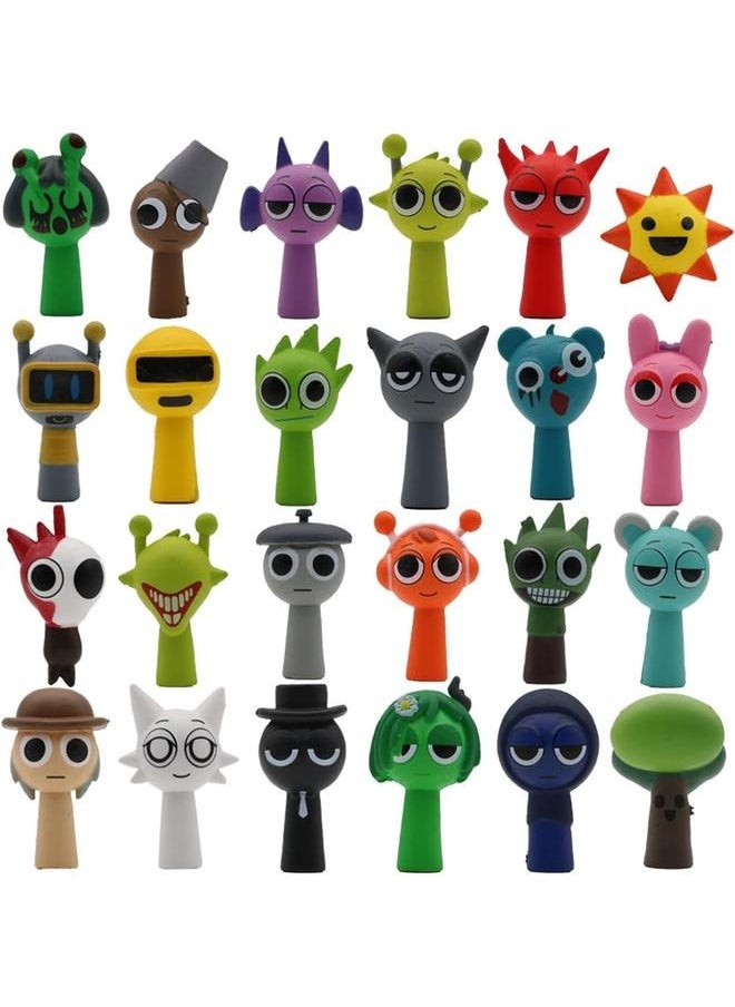 24PCS Sprunki Models Set, Sprunkies Statues Whole Set, Doll Decoration, Suitable for Game Fans Collections Birthday 5cm