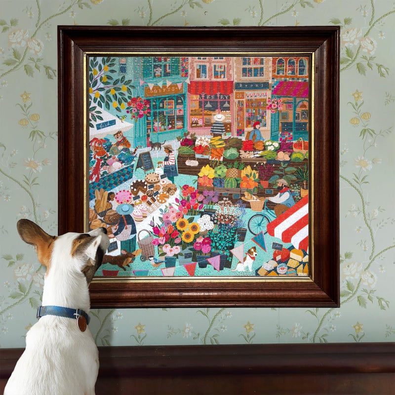 eeBoo Piece & Love: English Green Market - 1000 Piece Puzzle - Adult Square Jigsaw, 23x23, includes Image Reference Insert, Pieces - Image 5