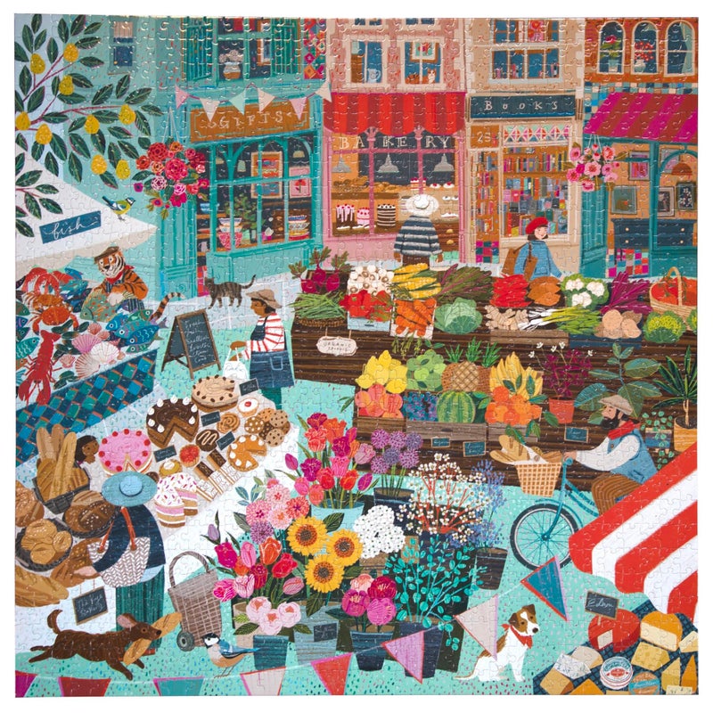 eeBoo Piece & Love: English Green Market - 1000 Piece Puzzle - Adult Square Jigsaw, 23x23, includes Image Reference Insert, Pieces - Image 3