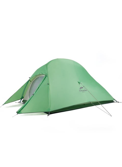 Updated Cloud Up 2 Tent | 2-Person Rectangular Camping Tent | 210T Nylon, Waterproof | (210+60) X 125 X 100 Cm | Features: Ykk Zippers, Full-Coverage Rainfly | Color - Bud Green