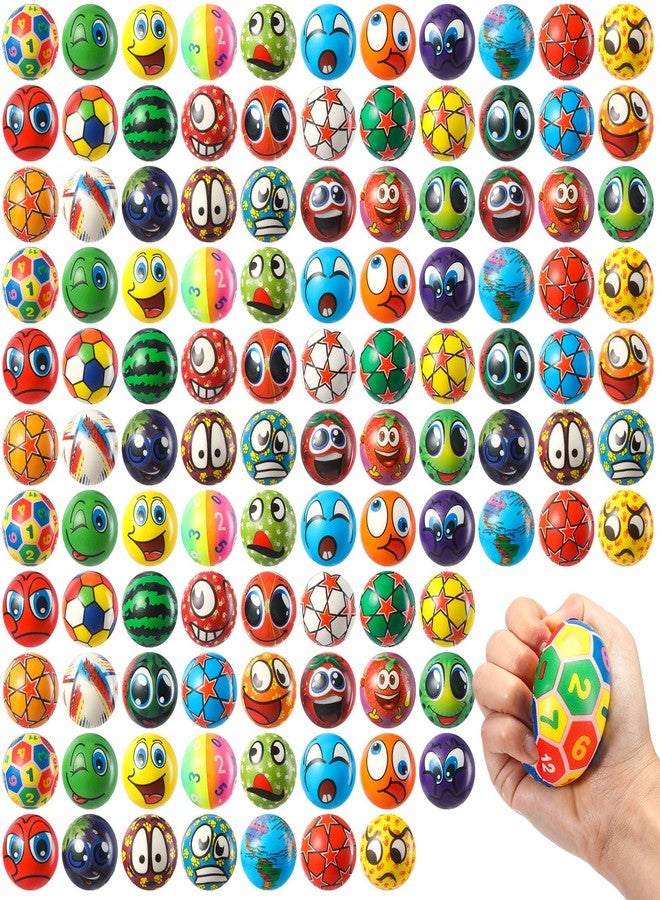 Yunsailing 108 Pcs Mini Stress Balls 2.4 Inch Sensory Fidget Balls Treasure Box Prizes Soft Assorted Stress Toys for Stress Relief Hand Wrist Finger Exercise Adults and Teens Party Favor Classroom (Vibrant) - Image 1
