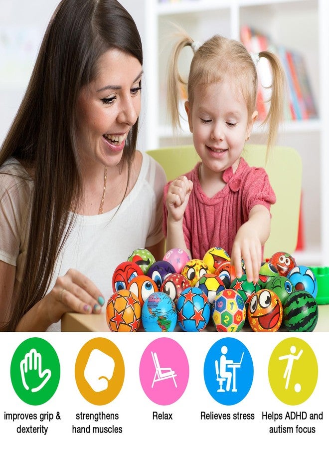 Yunsailing 108 Pcs Mini Stress Balls 2.4 Inch Sensory Fidget Balls Treasure Box Prizes Soft Assorted Stress Toys for Stress Relief Hand Wrist Finger Exercise Adults and Teens Party Favor Classroom (Vibrant) - Image 4