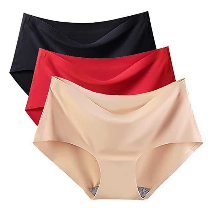 Maidenform Women Nylon Blend Regular Wear Hipster Seamless Underwear No Show Stretch Panties Silky Invisible Panty M To Xxl (In, Alpha, Xl, Random Pack Of 3), Assorted - Image 1