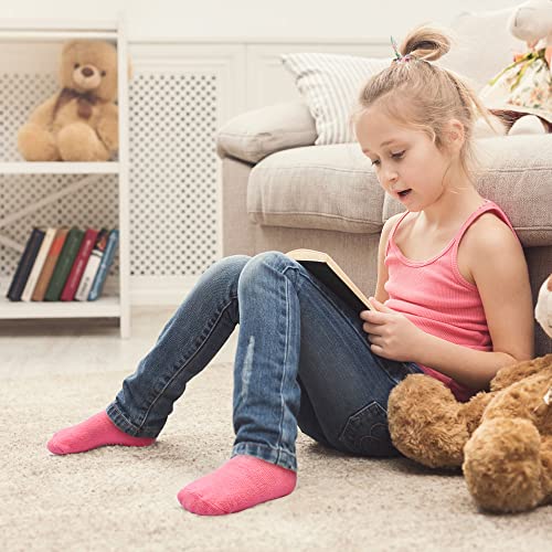 HYzgb Kids Socks Girls 5-6-7 Years Old 12 Pairs Cotton Toddler Non Slip Grips Ankle Socks for Little Girls Children 5T-6T-7T Birthday Gifts All Seasons Wearing (Bright Candy Colors) - Image 2
