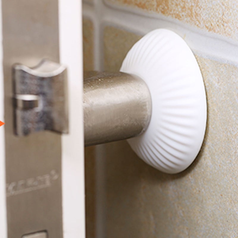 4 pcs Glass Door Anticollision Tools Door No Punch Door Silicone Safety Door Silicone Floor Knob White - Image 4