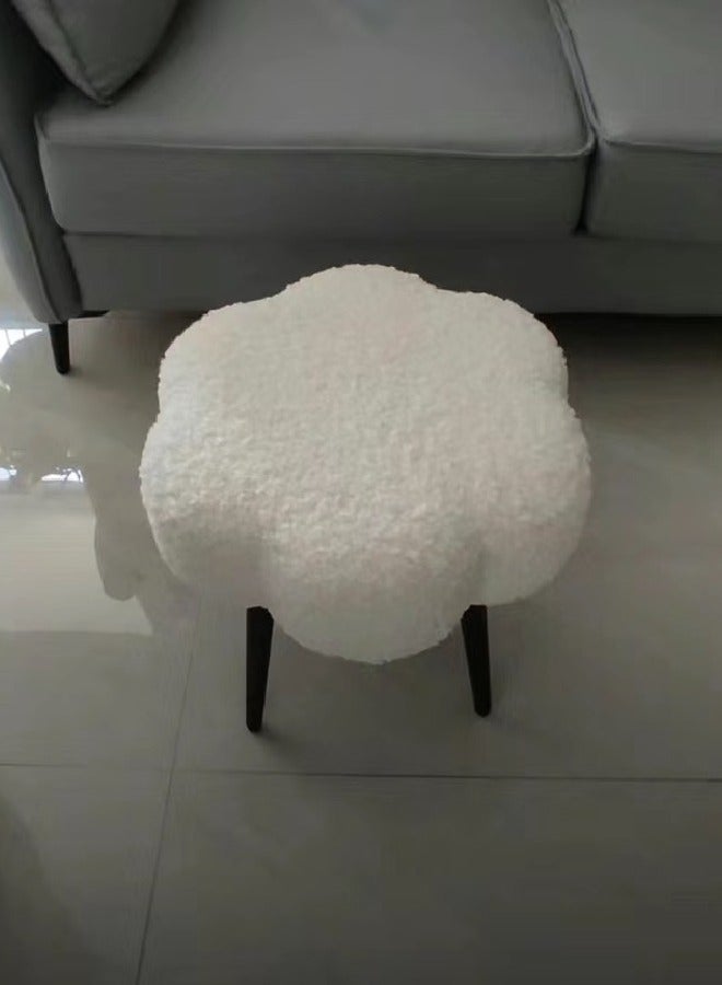 fashionhome 1-Piece Cloud Shape Seat Elegant Design Dresser Stool Vanity Stool Chair Sitting Bench 45x45 cm - Image 2
