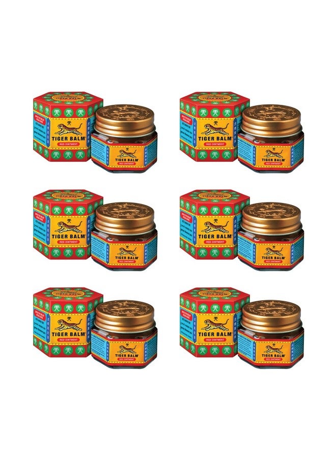 Tiger Balm Red Ointment | 9ml each | Pack of 6 | Ayurvedic Pain Relief Balm | for Effective Relief from Joint Pain, Back Pain, Body Pain, Knee Pain, Muscular Ache & Sprain | Combo Pack - Image 1