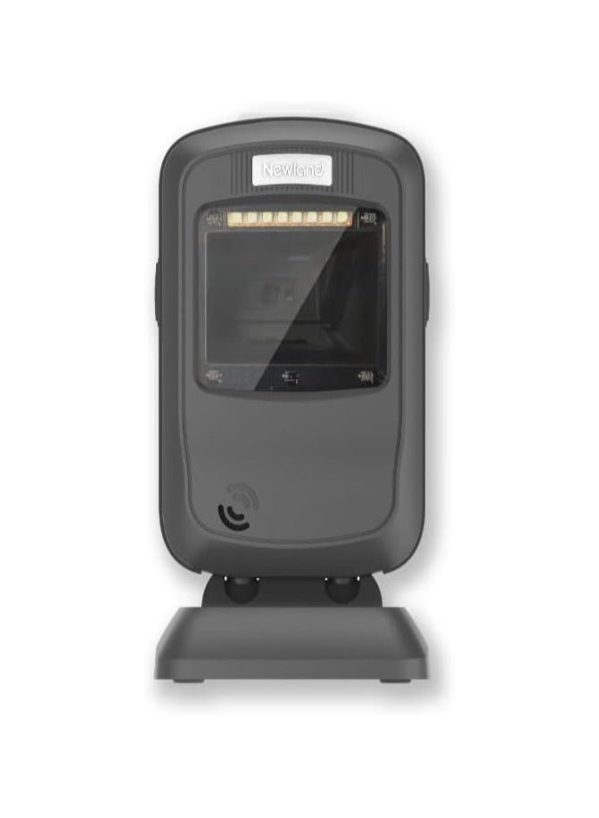 نيولاند Newland FR4080-20 2D Megapixel Desktop Barcode Scanner – Omnidirectional Presentation Scanner with 2M USB Cable – Fast & Accurate POS ScanningOMNIDIRECTIONAL SCANNING: Captures 1D & 2D barcodes from any angle—ideal for POS counters and kiosks - Image 1