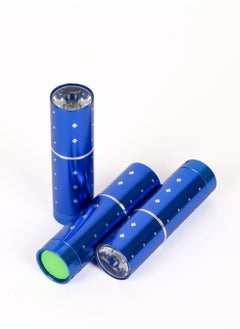 LUSTER 3pc An elegant small flashlight in the shape of a lipstick with a hanger, blue  - Image 1