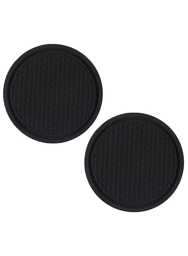 Generic 2 Pcs Car Cup Holder Coaster, Non-Slip Cup Holders Embedded in Ornaments Coaster, Car Interior Accessories, Black  - Image 1