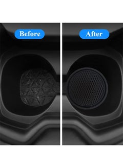 Generic 2 Pcs Car Cup Holder Coaster, Non-Slip Cup Holders Embedded in Ornaments Coaster, Car Interior Accessories, Black  - Image 5