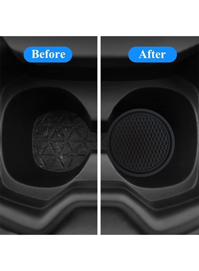 Generic 2 Pcs Car Cup Holder Coaster, Non-Slip Cup Holders Embedded in Ornaments Coaster, Car Interior Accessories, Black  - Image 5