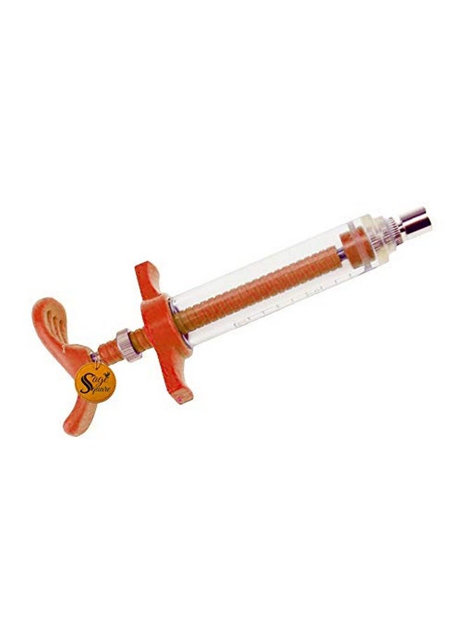 Sage Square Adjustable Hand Feeding Syringe For Birds, Puppy, Kitten, Dog, Cat, Hamster (20 Ml) (1 Piece) (Orange)  - Image 1