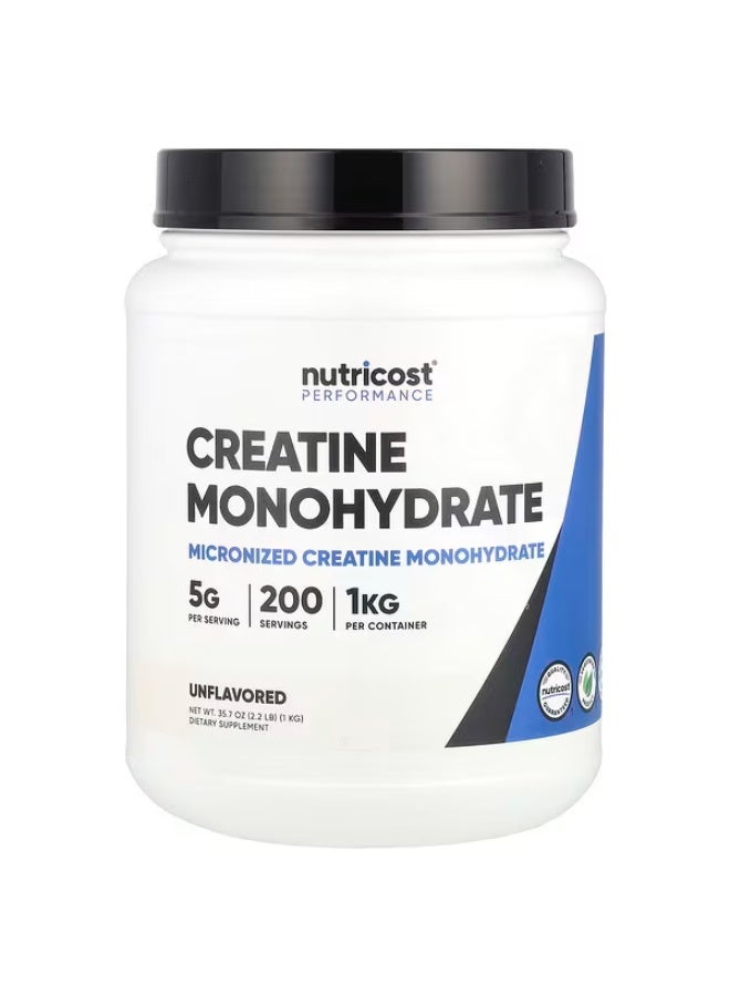 Nutricost, Performance, Creatine Monohydrate, Unflavored , 2.2 lb (1 kg) - Image 1