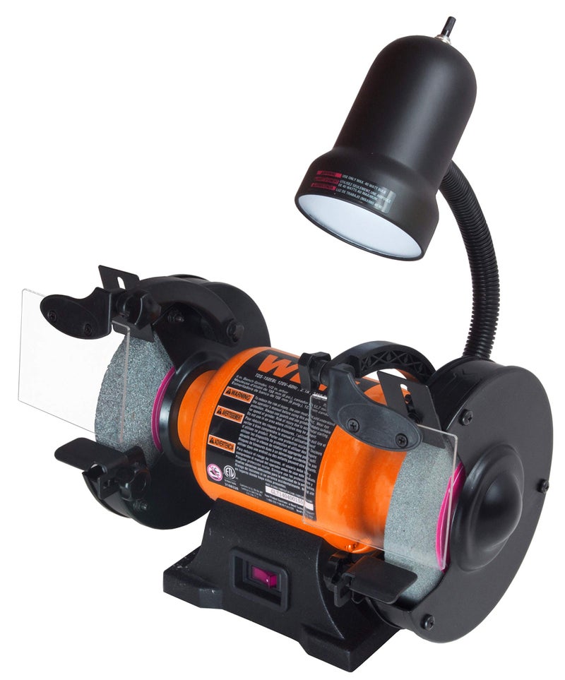 WEN BG4276 2.1-Amp 6-Inch Single Speed Bench Grinder with Flexible Work Light, Black,orange - Image 2