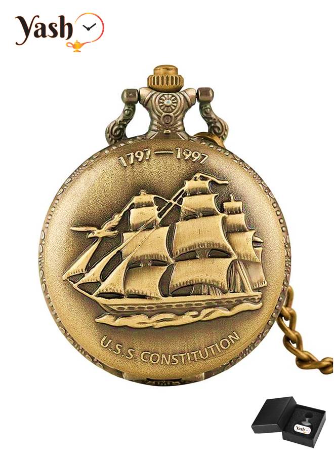 YASH Yash US Constitution Ship Quartz Pocket Watch  - Image 2