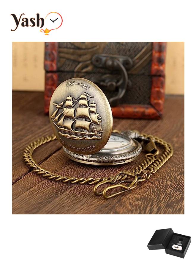 YASH Yash US Constitution Ship Quartz Pocket Watch  - Image 5