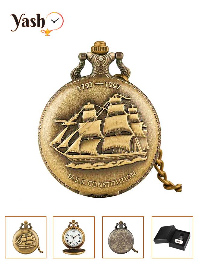 YASH Yash US Constitution Ship Quartz Pocket Watch  - Image 1
