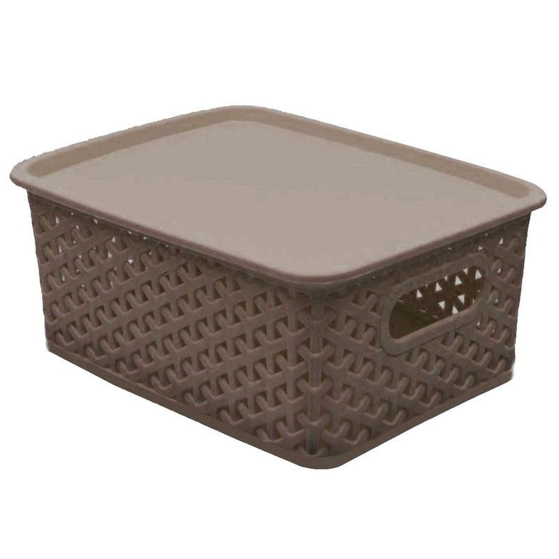 Kuber Industries Heart Home Plastic Big Size Multipurpose Solitaire Storage Basket with Lid (Multi) - CTHH21594