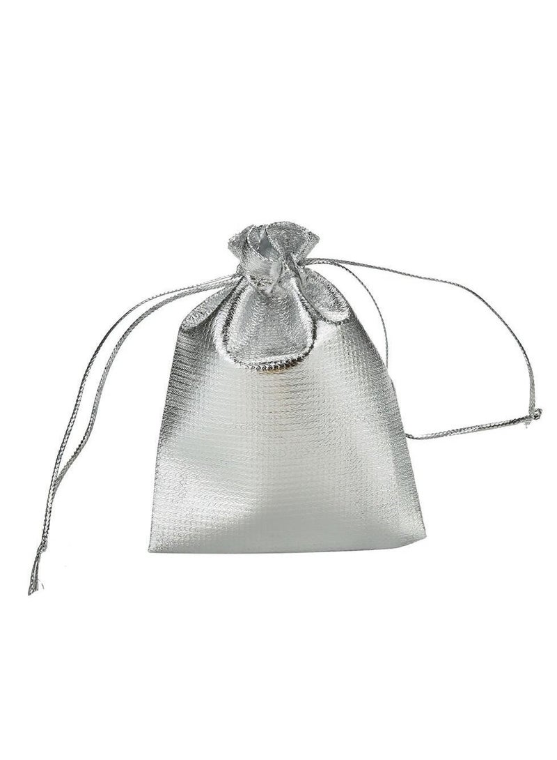 SYOSI 100 PCS 3X4 inches Drawstring Satin Bags Mixed Gold Silver Jewelry Wedding Party Marbles Coins Pouches Bag (100 pcs Mix Gold Silver)  - Image 4