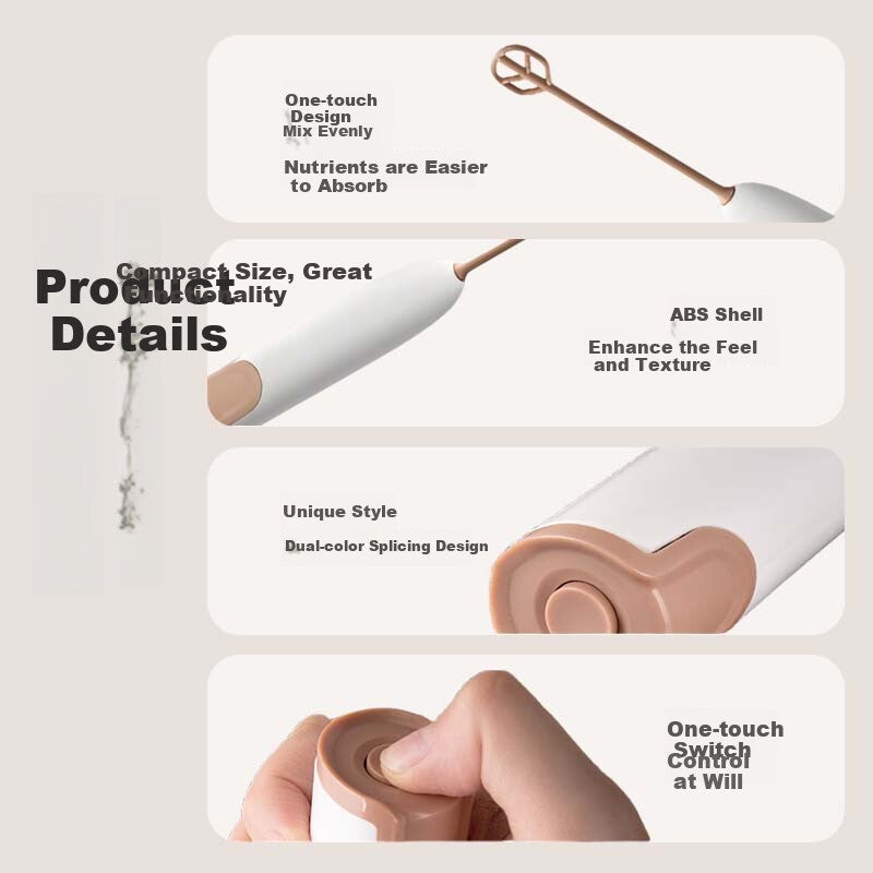 JD Jing Zao Baoshi Electric Milk Powder Stirrer, Baby Formula Mixing Tool, Anti-Caking Milk Powder Mixer, Blender Stick, White - Image 3