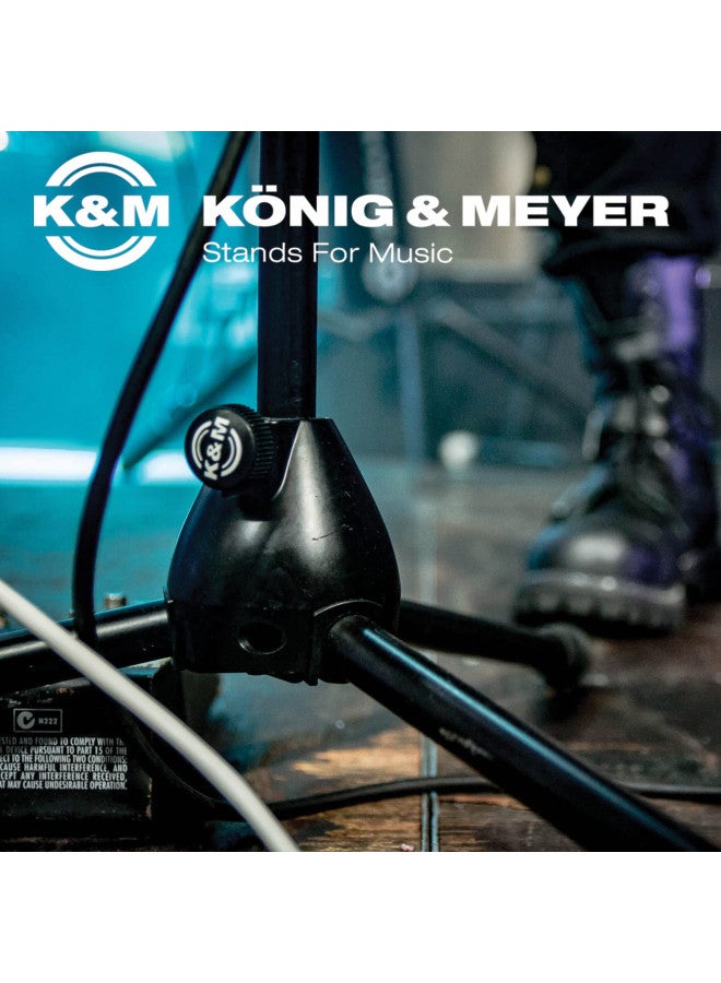 K_M K&M König & Meyer 21090.500.55 Tripod Microphone Stand | Adjustable Telescoping 2-Piece Boom Arm | Professional Grade | Heavy Duty with Folding Leg Base | German Made Black - Image 2