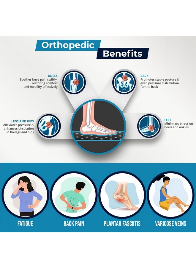 Lifekrafts حصيرة حياة كرافتس الجديدة المضادة للتعب، حصيرة مطبخ سميكة مثالية، حصيرة مكتب للوقوف. الراحة في المنزل، المكتب، المرآب 52x100x1.8 سم (رمادي) - Image 4